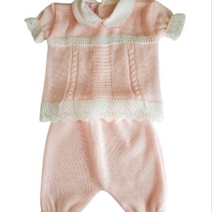 Pink Knitted Baby Set